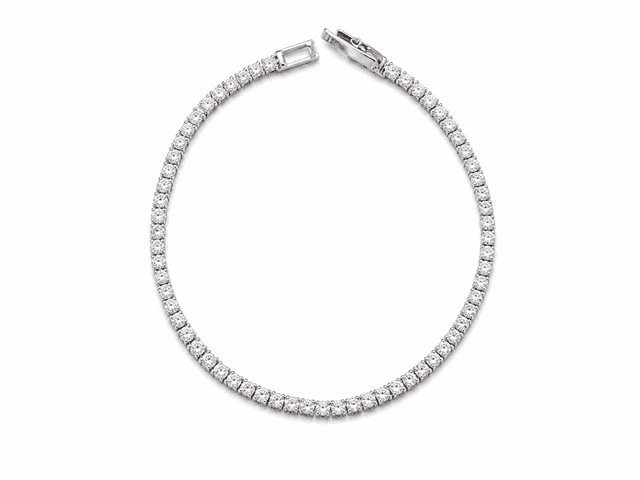 Classic Silver Crystal Tennis Bracelet