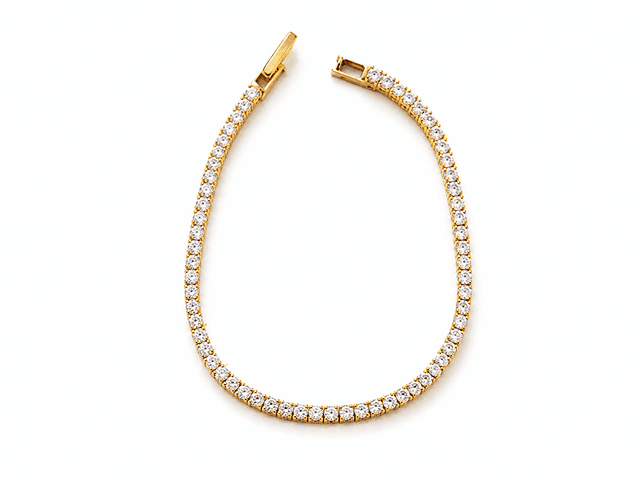 Classic Gold Crystal Tennis Bracelet