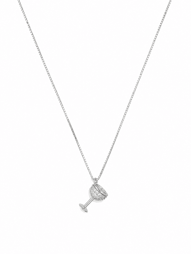 Elegant Crystal Cheering Cup Pendant Necklace