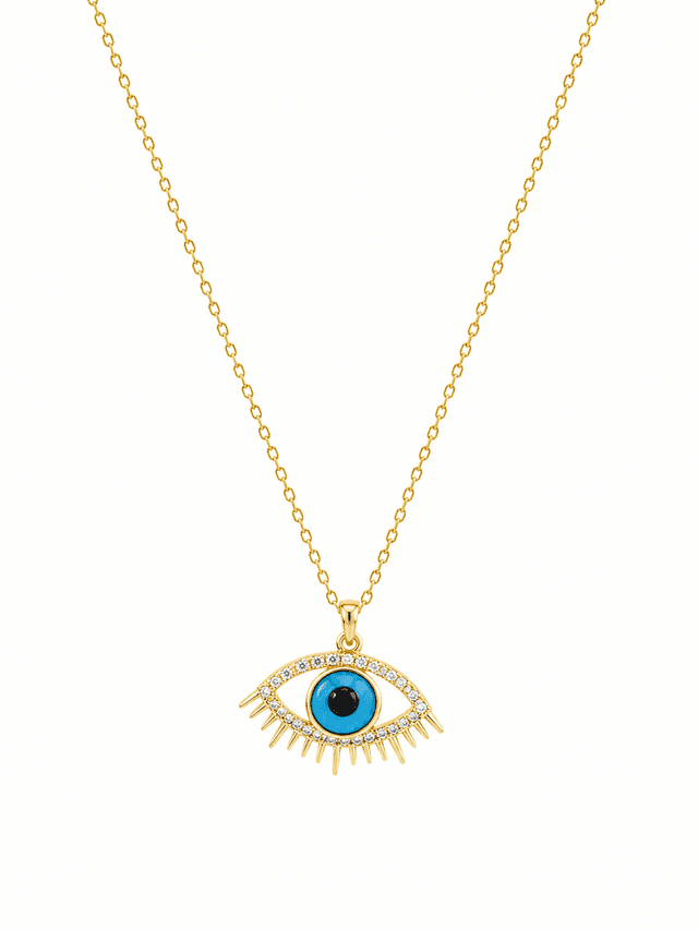 Elegant Evil Eye Crystal Pendant Necklace