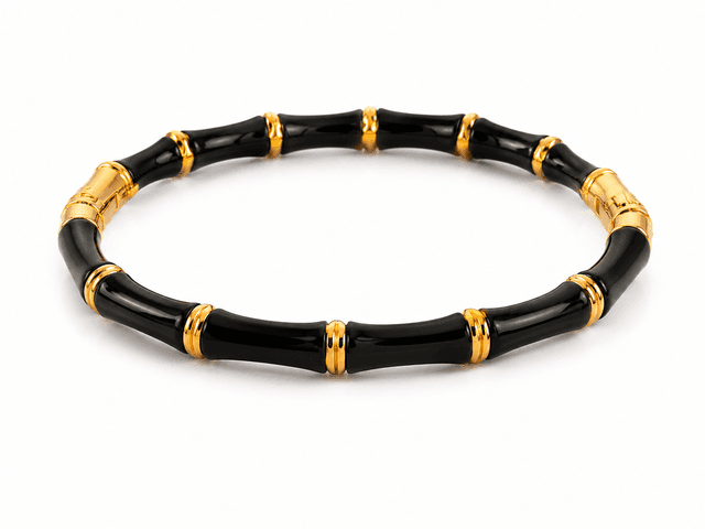 Black Bamboo Ceramic Bead Bracelet (small size)